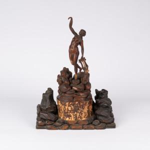 A, Cailloux (?-?), Walnut Sculpture "sapho", 19th