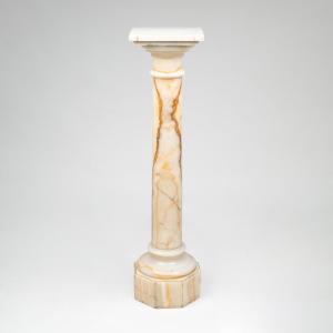 Onyx And Marble Pedestal Table, Late 19th, Early 20th Century