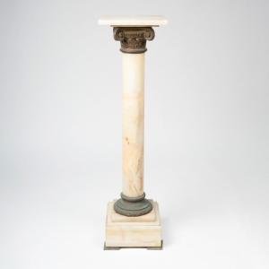 Onyx And Gilt Bronze Pedestal Table, 20th Century