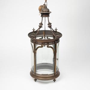 Brass And Glass Vestibule Lantern, Late 19th Century