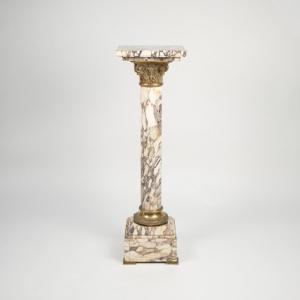 Column In Purple Breccia Marble And Gilt Bronze, 19th Century