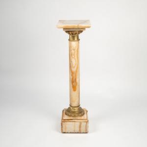 Onyx And Gilt Bronze Pedestal Table, 19th Century