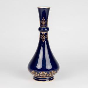 Sèvres Manufactory, Blue And Gold Porcelain Vase, 19th Century