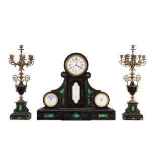 Mantelpiece Including A Calendar Clock, 19th Century