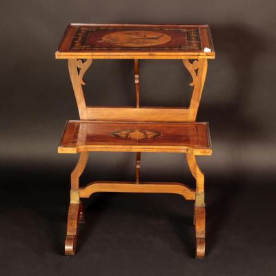 Pare-feu à double rabats, table d'appoint, XIXe