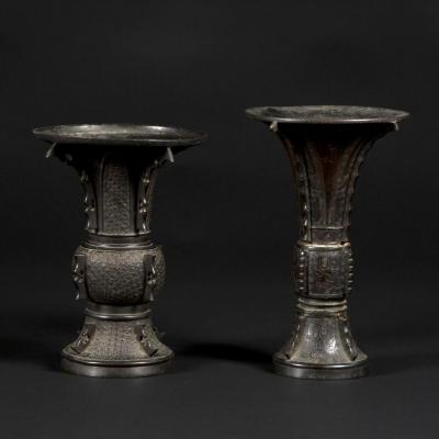 Paire de vases décoratifs, Japon, XIXe