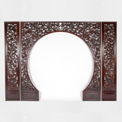 2 arches en bois exotique, Asie, XXe