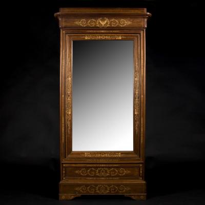 Charles X Period Bedroom In Precious Wood Marquetry, 19th Century