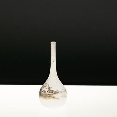 Daum, Nancy With The Cross Of Lorraine, Vase With Mill, 20th Century