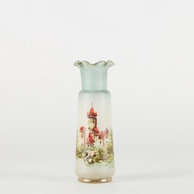 Vase en verre peint main, XXe