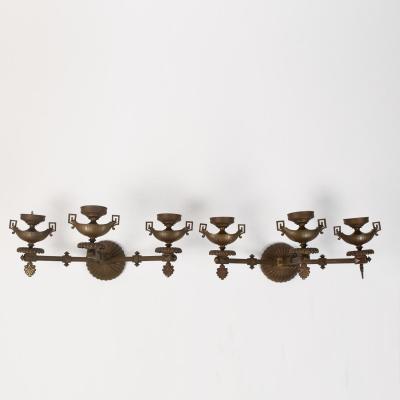 Paire d'appliques néo-grecques en bronze, XIXe