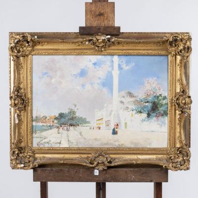 Manuel Orazi (1860-1934), Paire De Paysages D'istambul, XXe