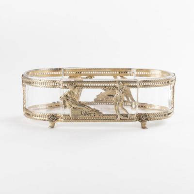 Jardini&egrave;re de style Empire en cristal et monture en laiton cisel&eacute;, XIXe