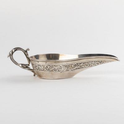 Sick Baby's Bottle In Chiseled Silver, 19th Century