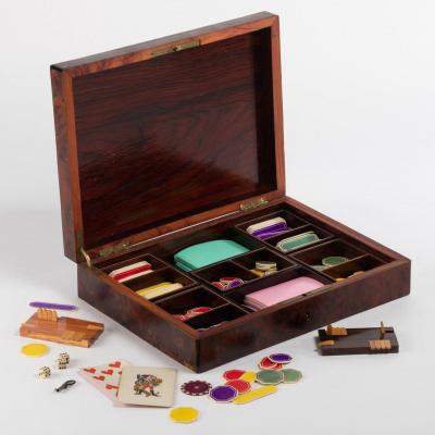 19th Century Marquetry Game Box