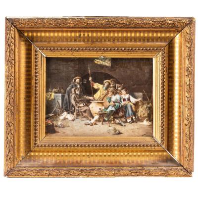 Plaque en porcelaine peinte