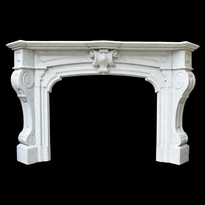 Napoleon III Period Fireplace In Carrara Marble, 19th