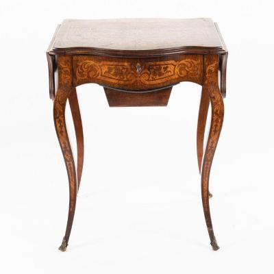 Table à deux rabats marquetée, XIXe