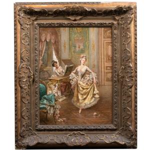 Francisco Mirallès Y Galup (1848-1901), Dance And Music, Oil On Canvas, 19th Century