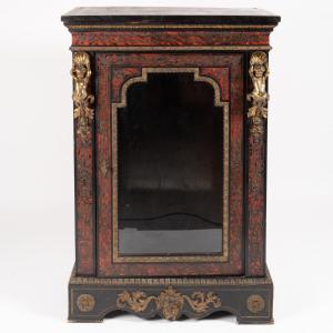 Meuble vitrine &agrave; hauteur d'appui en marqueterie Boulle, XIXe