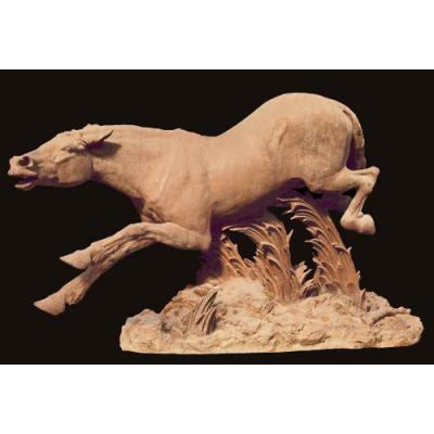 Galliard Sansonetti (1865 - ?), Cheval en plein galop en fonte, XIXe