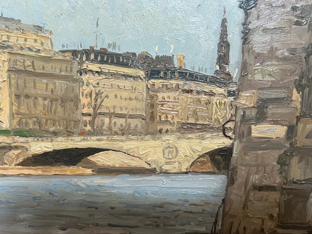 Huile sur toile - vue sur la Seine franck-photo-2