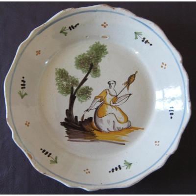 De Nevers Faience Plate In Eighteenth Century In Decor A 