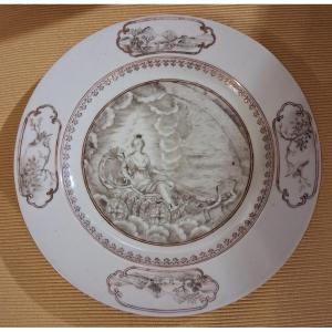 18th-century Chinese Porcelain (grisaille) Plate From The East India Company 