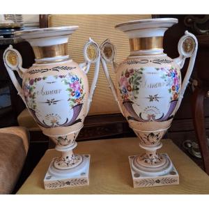 Pair Of 19th-century Vases, From The Charles X Period