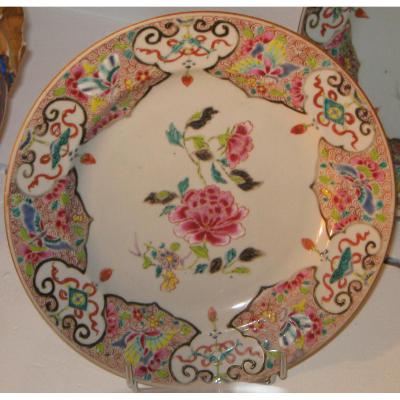 Plate Porcelain China Time Eme XVIII Century.