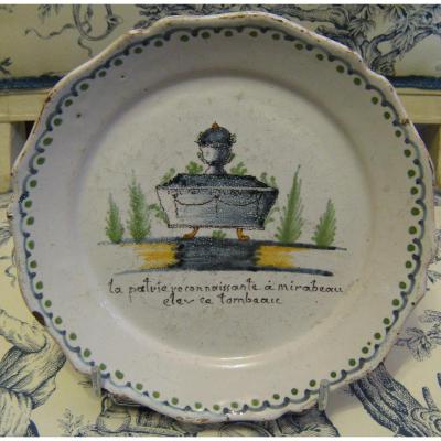 Earthenware Plate De Nevers Revolutionary