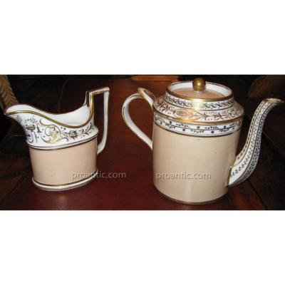 Coffee And Milk Pot Charles X Period Porcelain Paris.