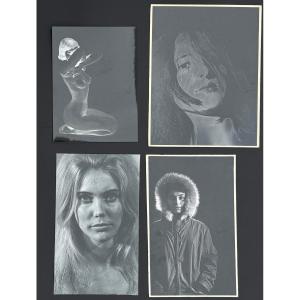 Victor Elschansky (1913-1981) Beautiful Series Of 4 Art Photographs Circa 1960