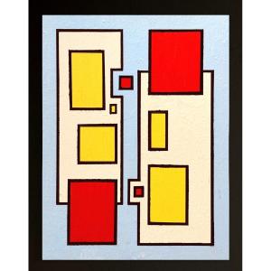 Shozo Hirai (1948-2024) - Constructivist Composition Circa 1980 On Panel