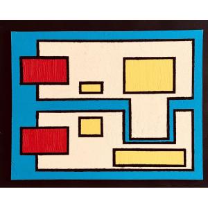 Shozo Hirai (1948-2024) - Constructivist Composition Circa 1980 On Panel