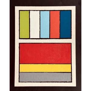 Shozo Hirai (1948-2024) - Constructivist Composition Circa 1980 On Panel
