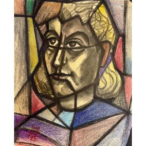 Paule And Max Ingrand - Preparatory Work For A Stained Glass Window Circa 1950