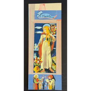 Paule And Max Ingrand - Preparatory Work In Gouache Circa 1950 Ste Madeleine
