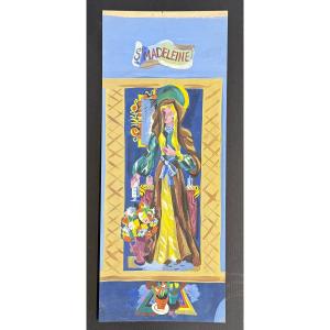 Paule And Max Ingrand - Preparatory Work In Gouache Circa 1950 Ste Madeleine