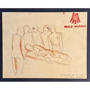 Paule And Max Ingrand - Preparatory Drawing Circa 1940