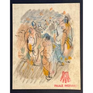 Paule And Max Ingrand - Preparatory Drawing Circa 1950