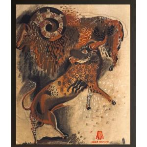 Paule And Max Ingrand - Large Art Deco Work With African Influences, Circa 1940