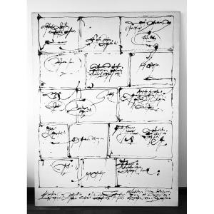 Robert Detheux - Huge Oil On Canvas From 1984 "anecdotes Without Images" 160cm X 120cm