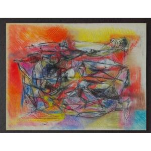 Silvin Bronkart (1915-1967) Colorful Abstract Work From 1957