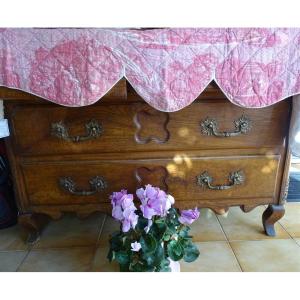 Valance Toile De Nantes Swiss Landscape XVIIIth Cotton And Hemp