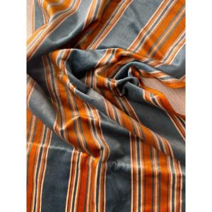 A Velvet Curtain Striped In Warm Colors 349 Cm 