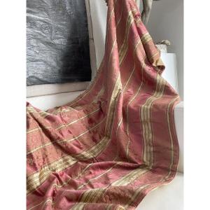 Pair Of Antique Pink Silk Curtains, 19th Century, Antique Drapes