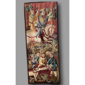 Antique Petit Point Tapestry – Hunting Scene, 19th Century