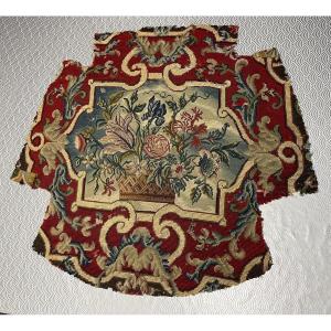  Petit Point Armchair Cover – 18th Century Tapestry, Floral Bouquet Design