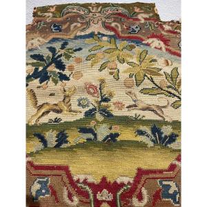 18th Century Period Armchair Cover – Tapestry, Petit Point Embroidery, Animal Motif